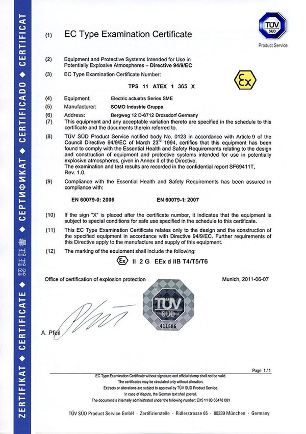 SOMO-Electric actuator-ATEX(TUV)